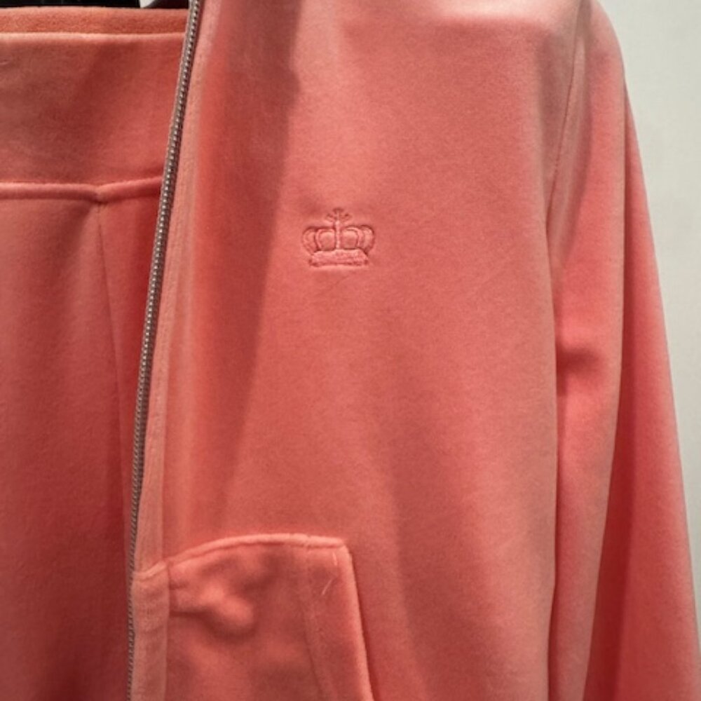 Juicy Couture Pink Velour Tracksuit, 2 pieces, Zip Hoodie Jacket & Pants, Size S - Picture 4 of 9